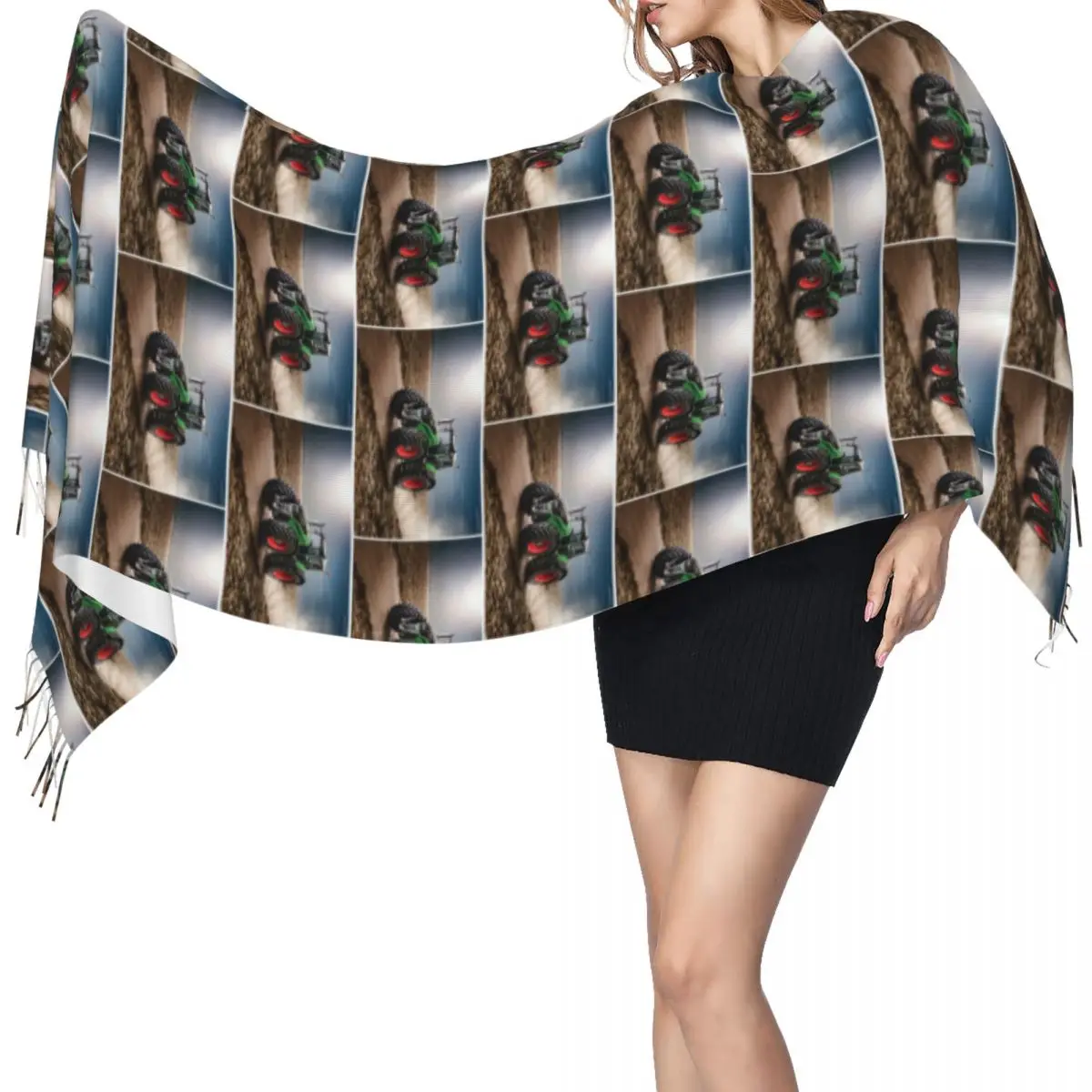 

Шарф Fendt Tractor, шарфы с кисточками, женские мягкие теплые шали и накидки, большая осенне-зимняя шаль