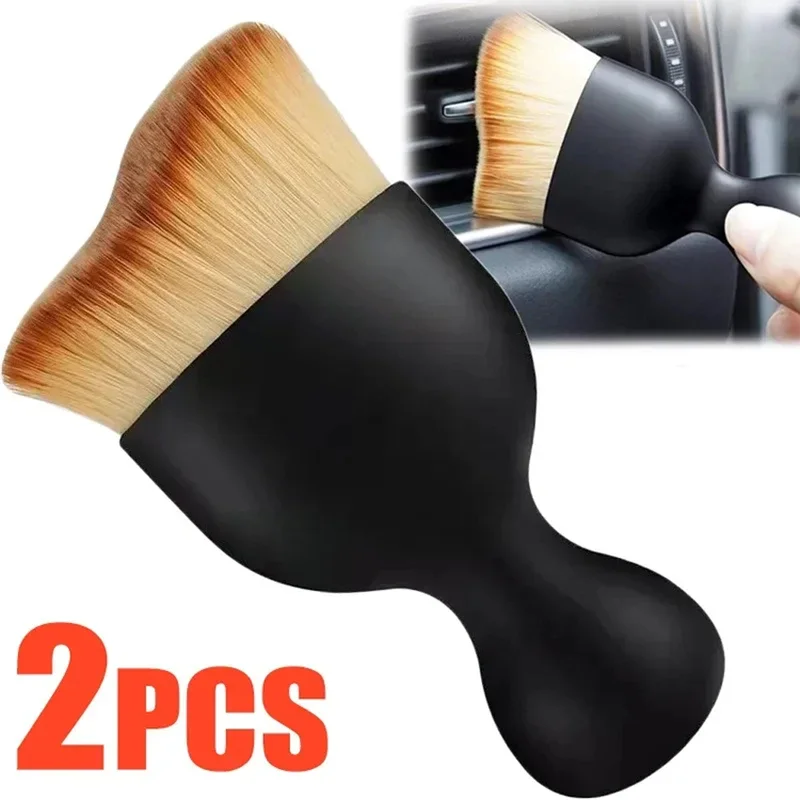 2 Pcs Car Interior Dust Sweeping Soft Brush Washing Tool Keyboard Gap out Trend Cleaning