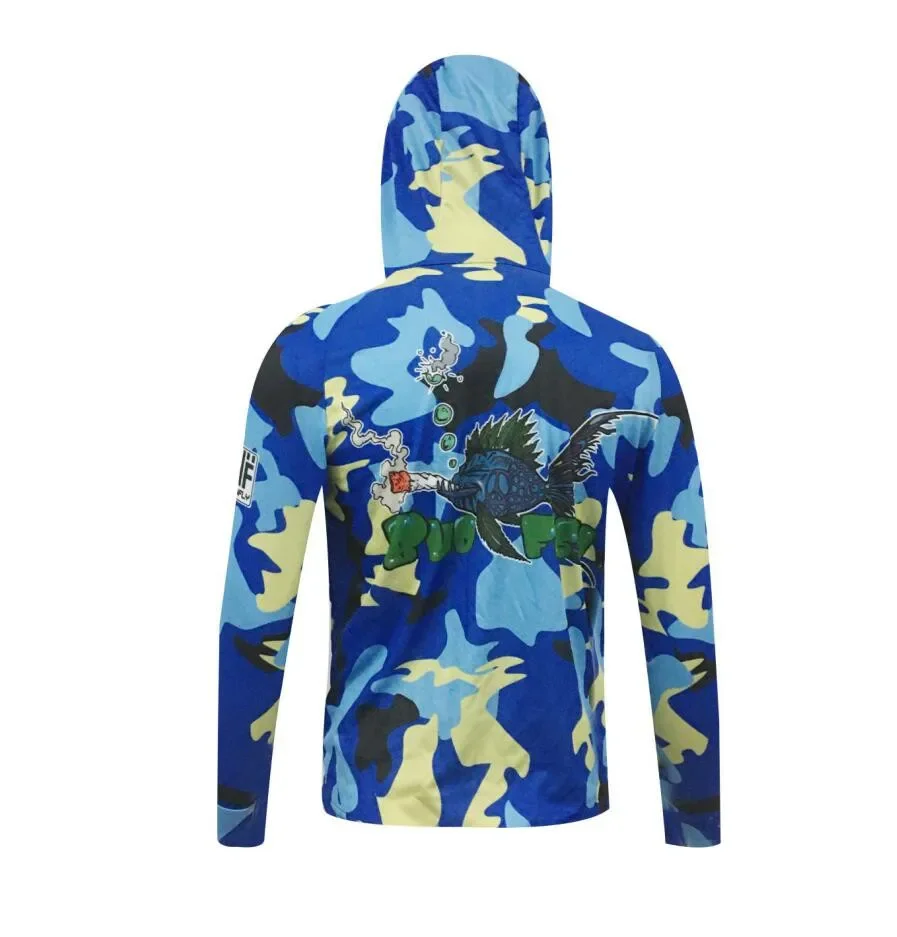 Customized Sublimation Printing Breathable Long Sleeve Fishing Anti-UV UPF 50+ Clothes Outdoor Professional Fishing Clothes Men