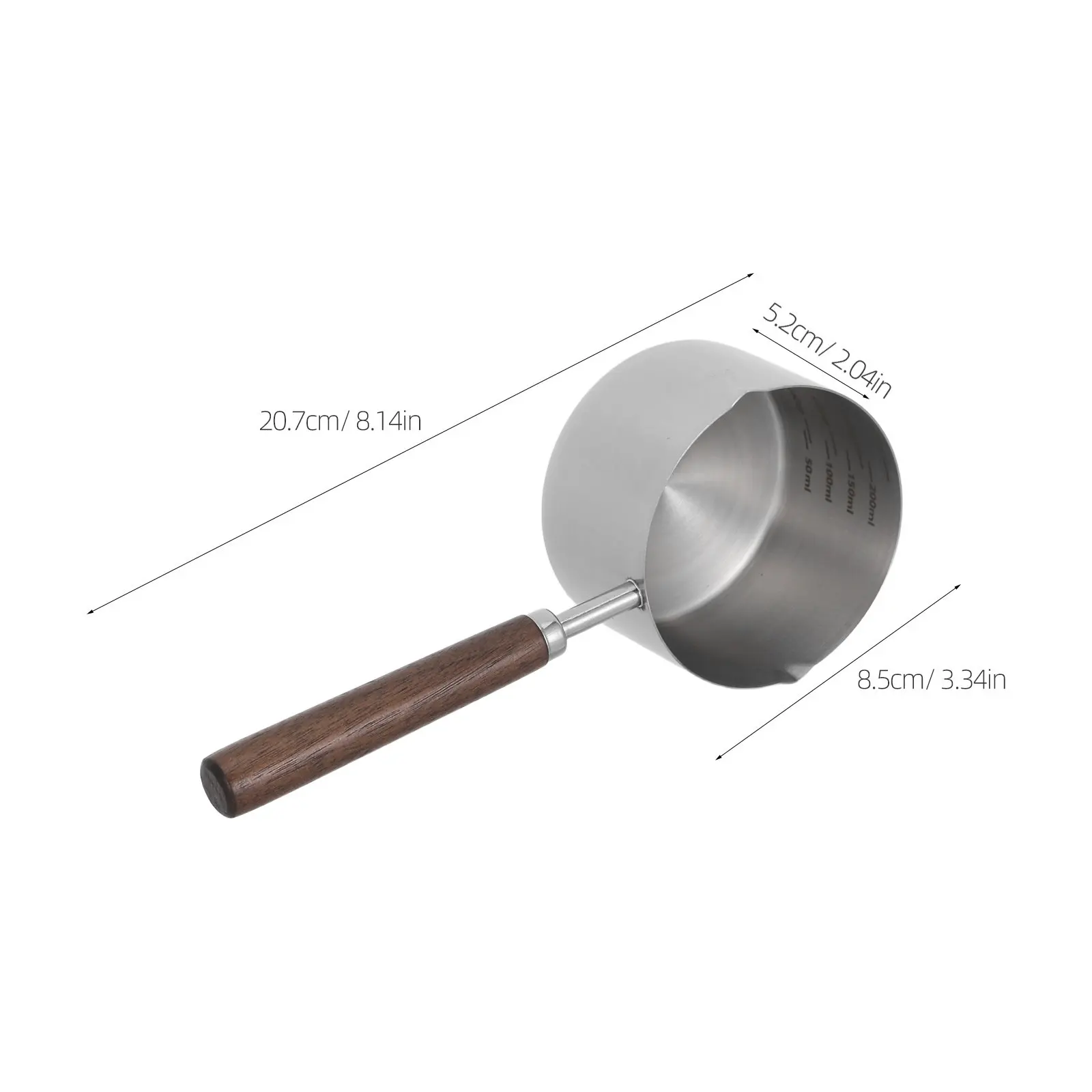 Mini Sauce Pot Stainless Steel 1 Cup 250Ml Pour Spout Butter Warmer Oil Heating Pot Small Gravy Ladle Cooking Kitchen
