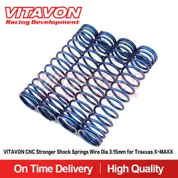 VITAVON CNC Stronger Shock Springs Wire Dia 3.15mm For Traxxas X-MAXX 4 Colors