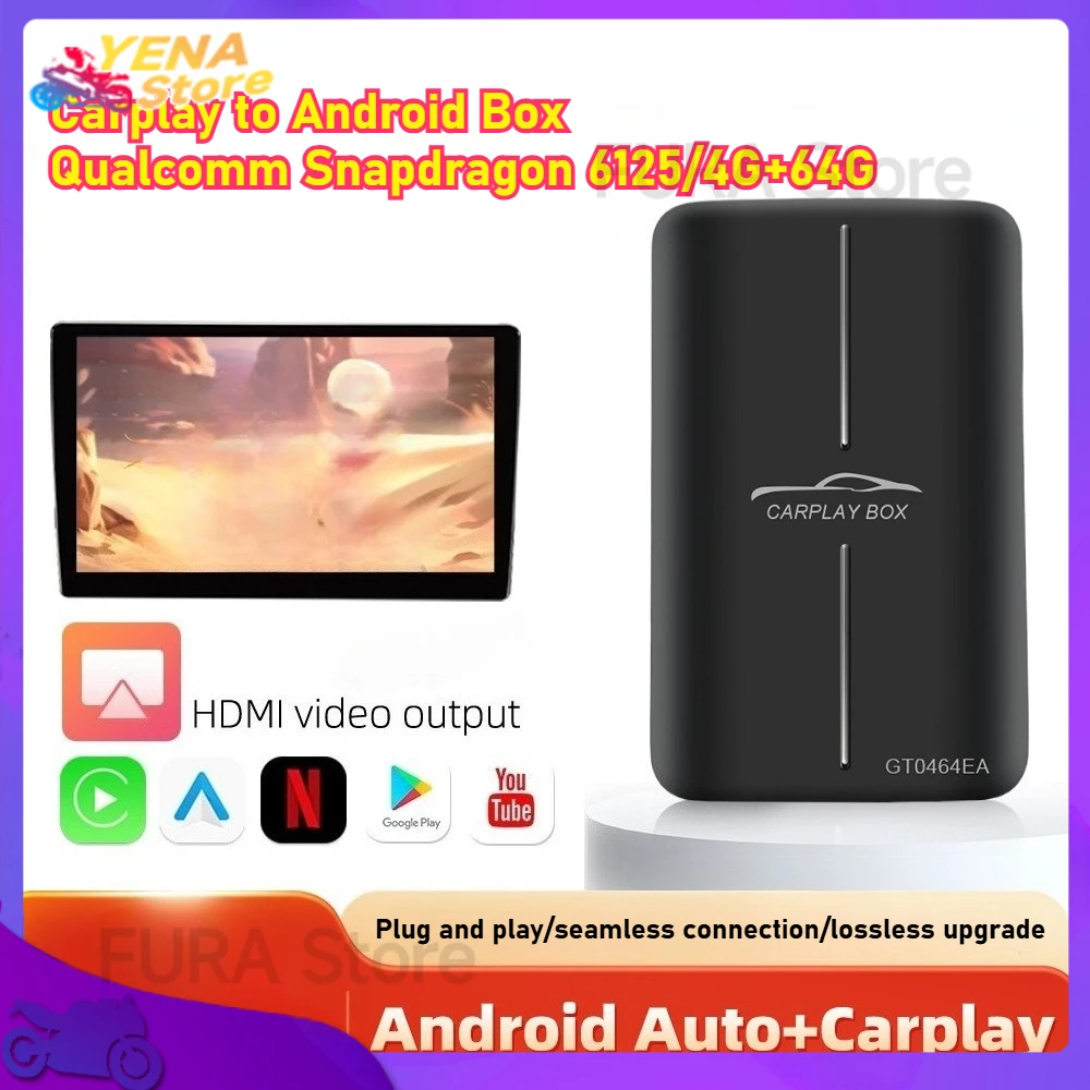 

Wireless Carplay Android car box, original car HDMI high-definition video, multi-functional motorcycle and car accessories