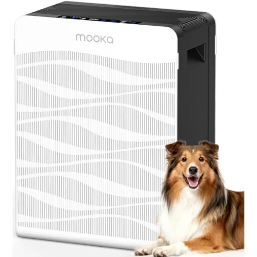 Air Purifier for Home Large Room 2800 Ft, Double-Sided with Washable Filters, PM2.5 Monitor, White Plastic Air Filter Cleaner f