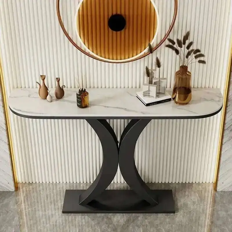 

Console Luxury Slate Italian Table Hallway Light Living Room Furniture Entrance Console Decoration Table Iron Entryway Table Z