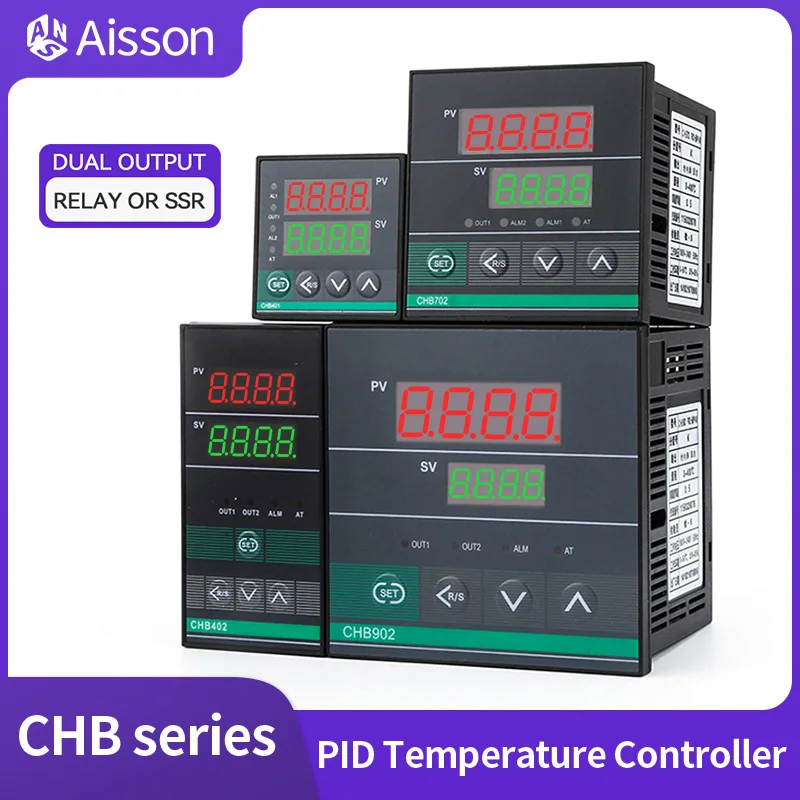 Dual Output SSR Relay PID AC220V Temperature Controller Thermostat Digital Regulator CHB402 CHB401 CHB702 CHB902 MV*AN Universal