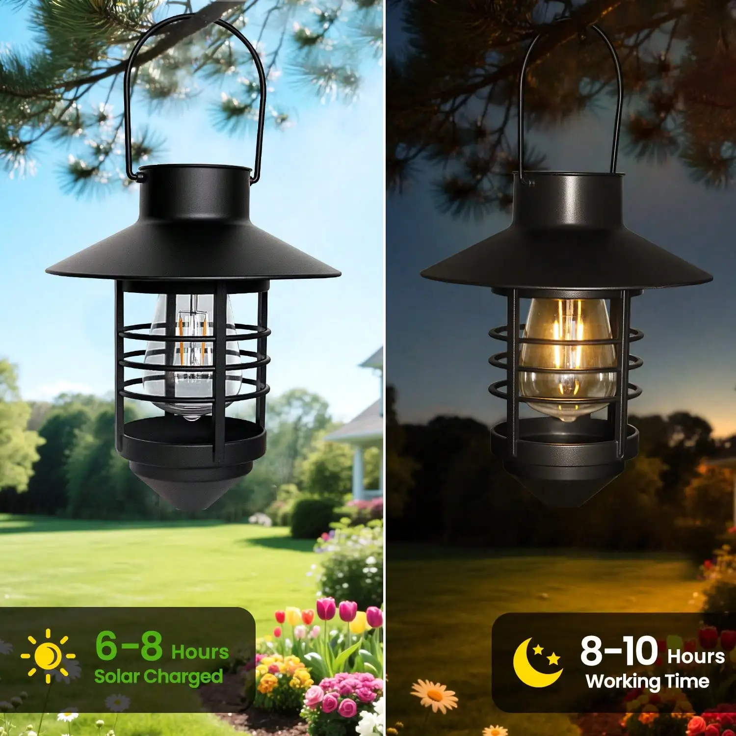 Solar Lantern Waterproof Hanging/Wall-Mounted for Garden Fence Front Porch