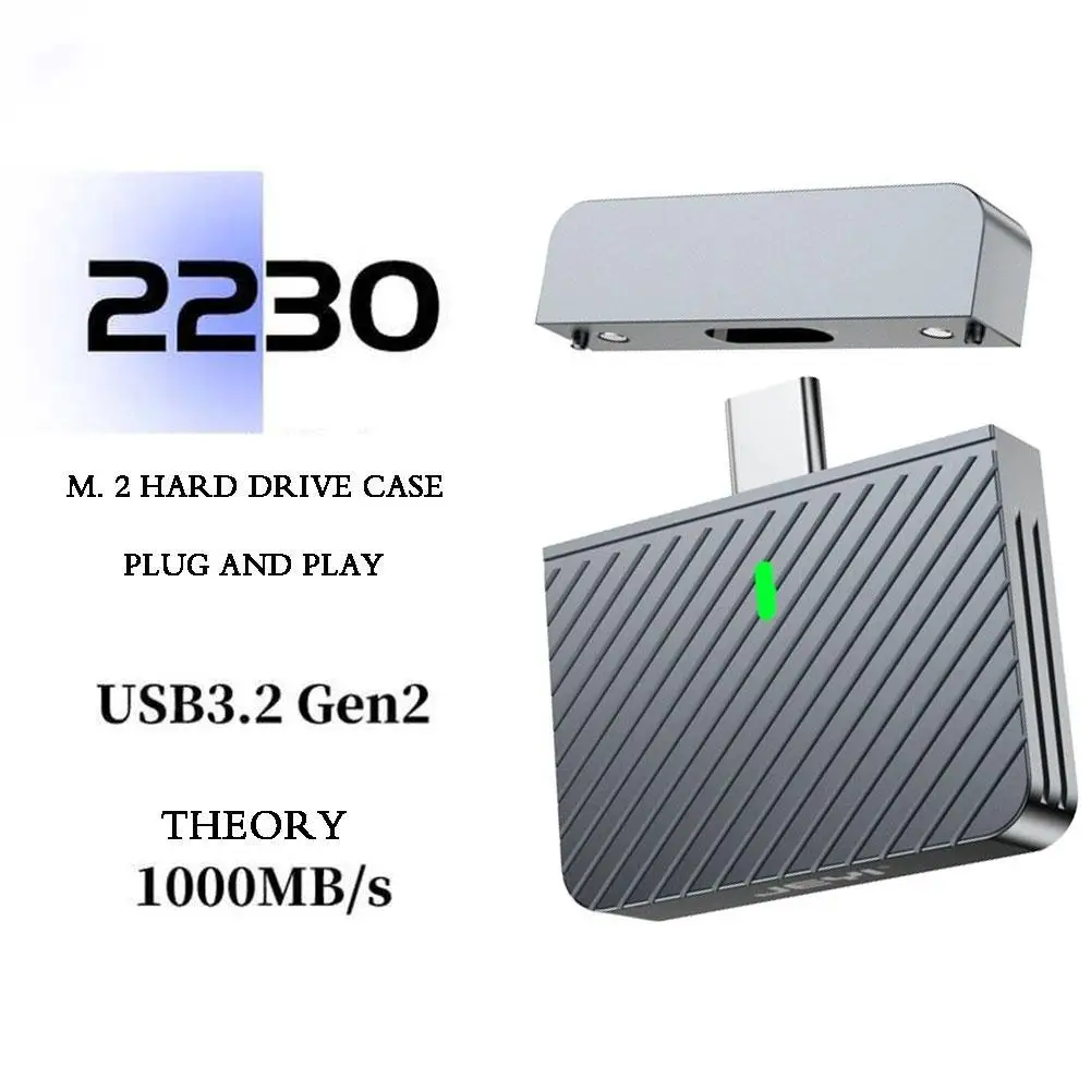 2230 Inline M2 Solid State Hard Disk Case External Type-c With Aluminum Box Protective Magnet Embedded Cover Mobile L6Q8