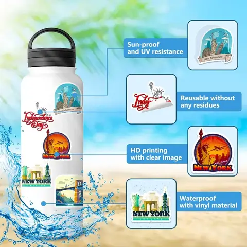 50Pcs New York America Landmark Building Stickers DIY Skateboard Motorcycle Suitcase Notebook Guitar Decals Decor Kids Toys 8 best sales lego stickers - №7