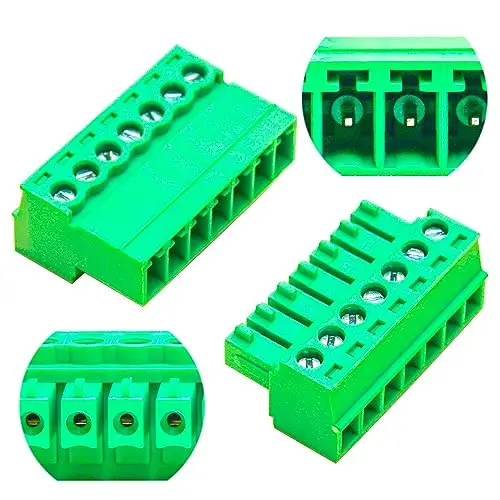 

3.81mm Male & Female 7 Pin Phoenix Connector No Soldering Green PCB Screw Terminal Block Connector (1Set 3.81MF-7Pin)