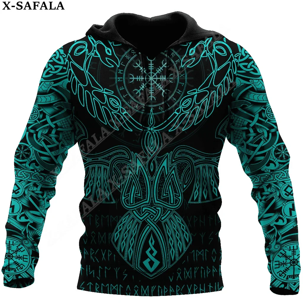 

Odin Viking Tattoo Symbol Raven Bear 3D Print Zipper Hoodie Man Female Pullover Sweatshirt Hooded Jacket Jersey Tracksuits-6