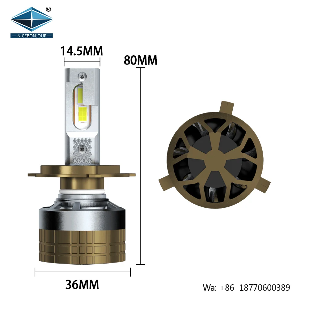 14000LM 140W 12V H4 Led Headlight Double Copper Tube New Universal Fitment Auto Electronics