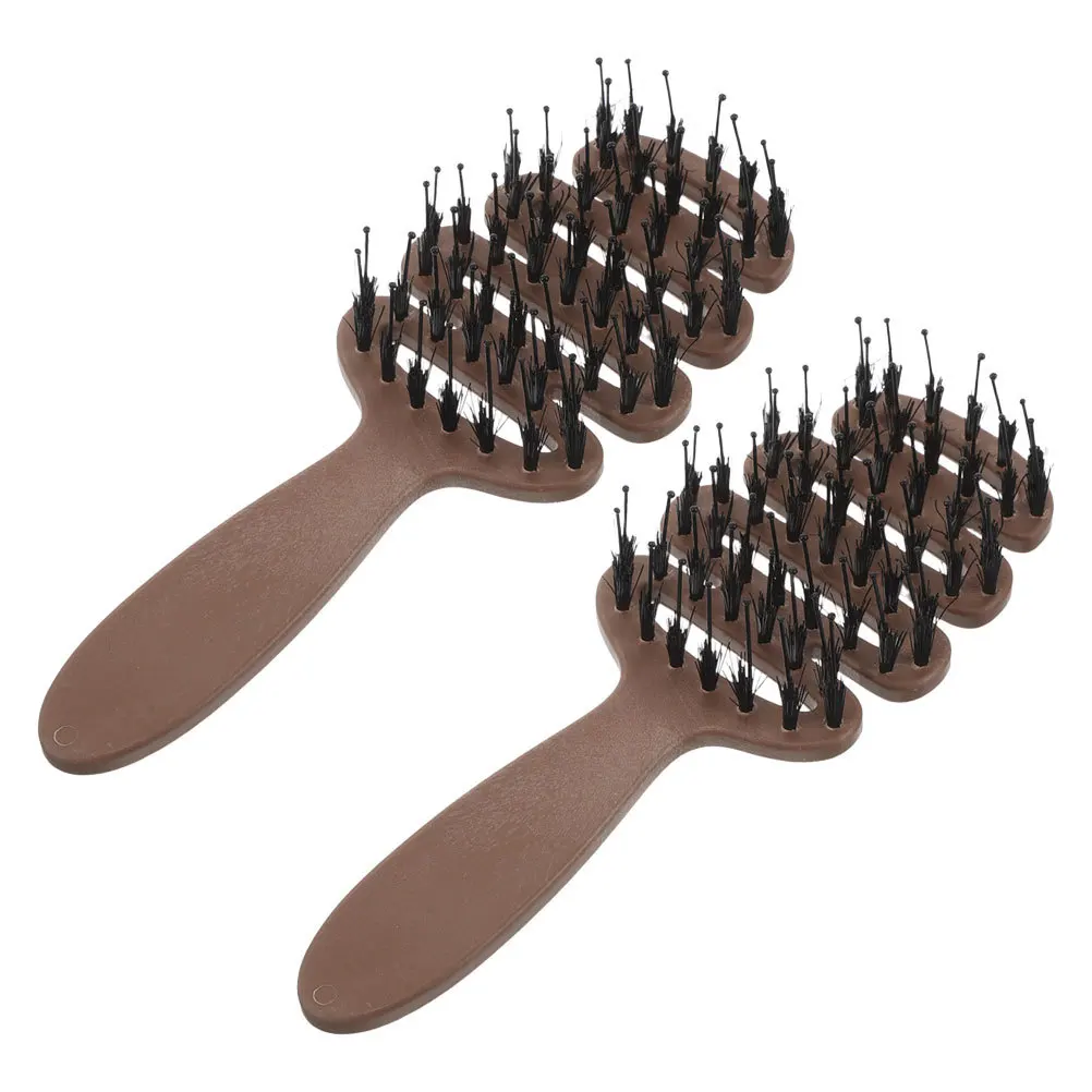 

2 шт., расческа из натуральной щетины кабана, массажер для кожи головы, портативная дорожная расческа для укладки, вентилируемая расческа с эффектом большой объема