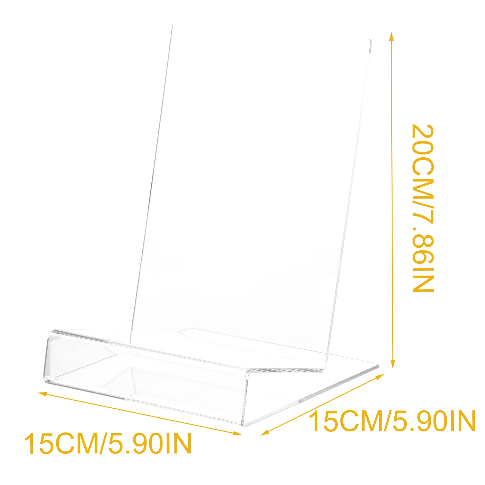

L-Shaped For Books Tablets Clear Acrylic Book Stand Bookshelf File Holder Rack Storage Transparent Easel For Home Office