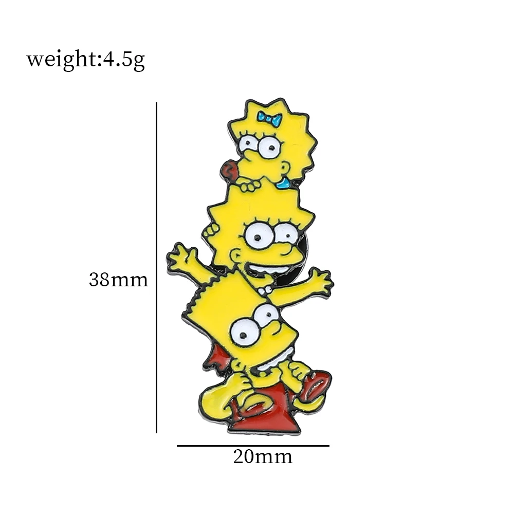 Simpsons Cartoon Anime Funny Enamel Brooch Fashion Creative Shirt Backpack Accessories Badge Lapel Pin Jewelry Decoration Gift