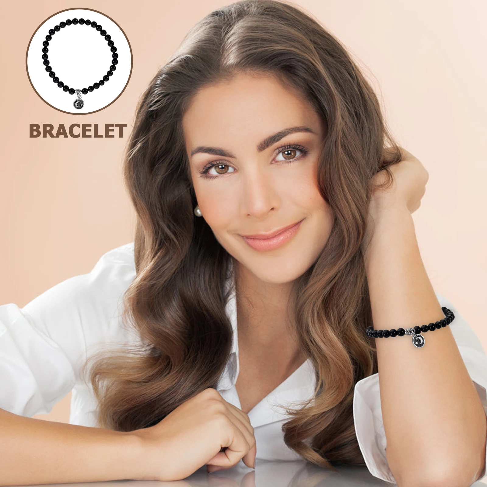 Natural Agate Muslim Prayer Beads Bracelet Rosary for Worship Pilgrimage Beaded Bracelet Decorative Islamic Rosary