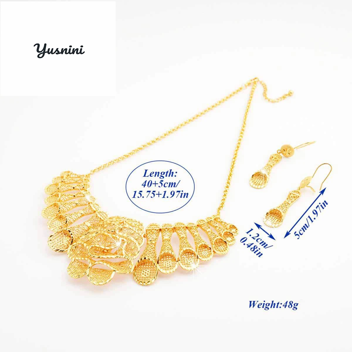 

Fashion European American 24K Gold Plated Customized Necklace Earrings for Couples' Wedding Christmas Gift Jewelry DD10931