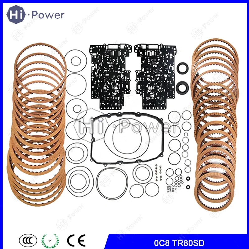 TR80-SD OC8 TR80SD 0C8 Auto Transmission Clutch Overhaul Kit Friction Plate For VW AUDI Gearbox Oil Seal Disc Kit