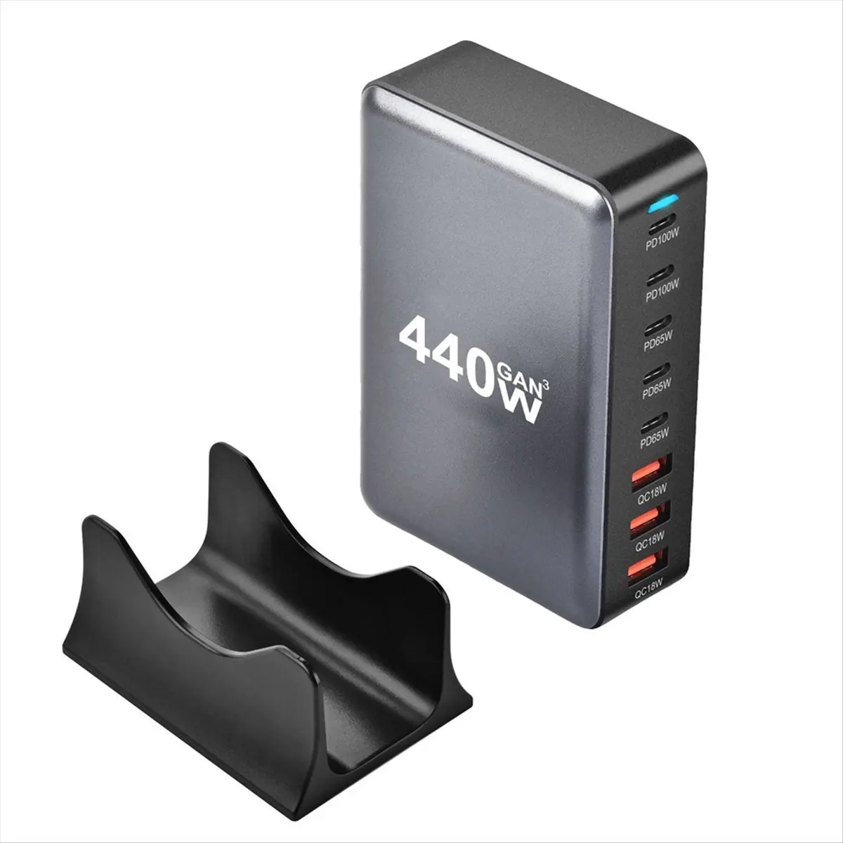 

AB25 440W Быстрое зарядное устройство USB Type-C 3.0, 8 портов (5C3A), PD, удобное для переноски, зарядка для планшетов, вилка стандарта США
