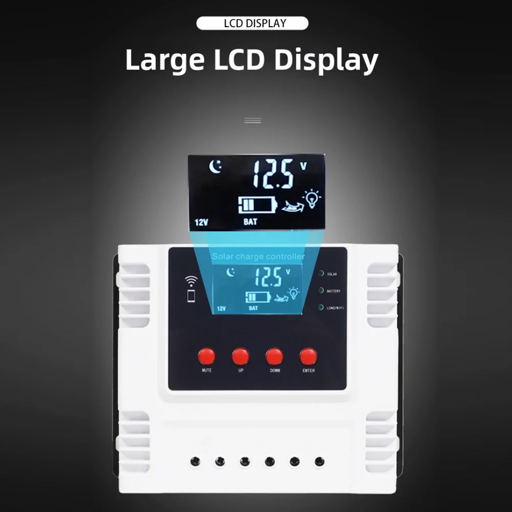 Solar Charge Controller 10A 20A 30A LCD Display Dual USB Port For Charging System Home Alternative Energy Supplies