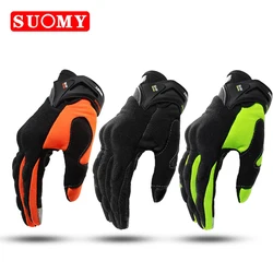 Guanti da moto estivi Uomo Donna Guanti da corsa da motocross Suomy Guanti sportivi protettivi per dita intere Guanti da guida per conducente di moto