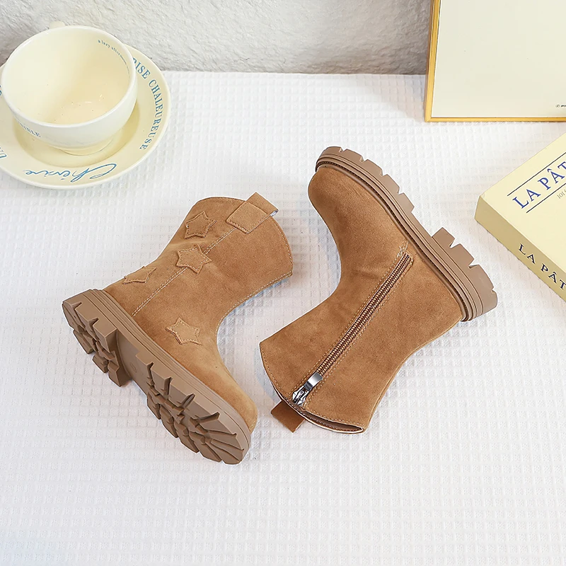 الفتيات الصغيرات منصة الأحذية الجلدية مع بداية 2025 جديد الشتاء الاطفال أفخم بطانة الأحذية عدم الانزلاق الكلاسيكية الرجعية نمط أحذية الحفلات #5