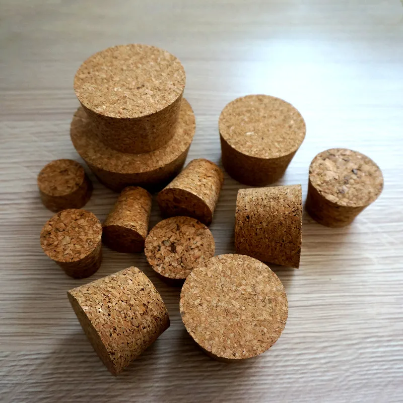 10Pcs/Lot Top DIA 32mm To 88mm Wood Cork Lab Test Tube Plug Essential Oil Pudding Small Glass Bottle Stopper