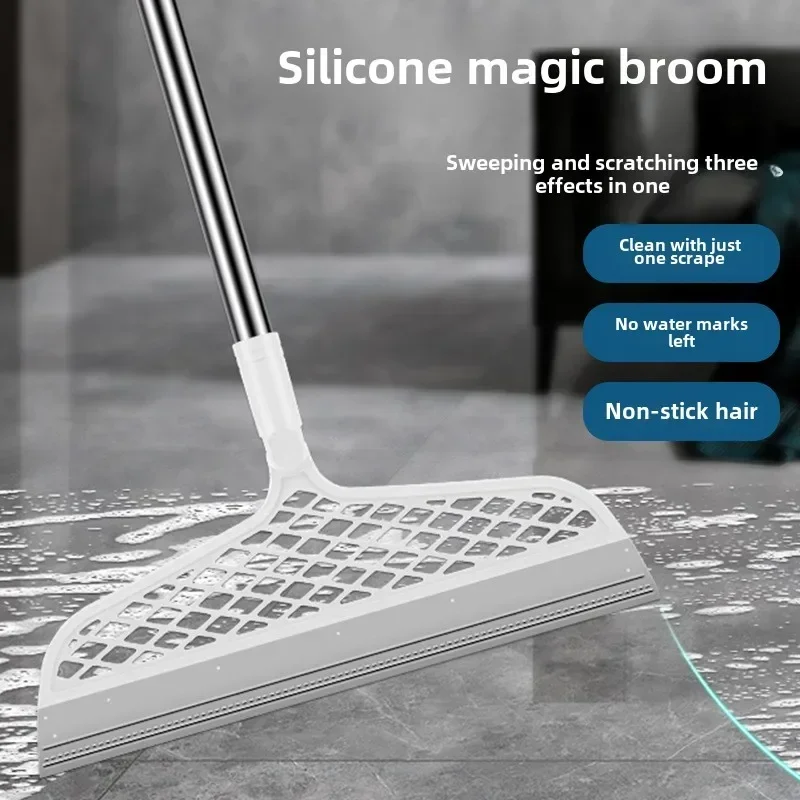 مكنسة سيليكون سحرية إطالة تنظيف الأرضيات ممسحة شعر الحيوانات الأليفة مكنسة الغبار ممسحة أرضية الحمام أدوات التنظيف المنزلية #2