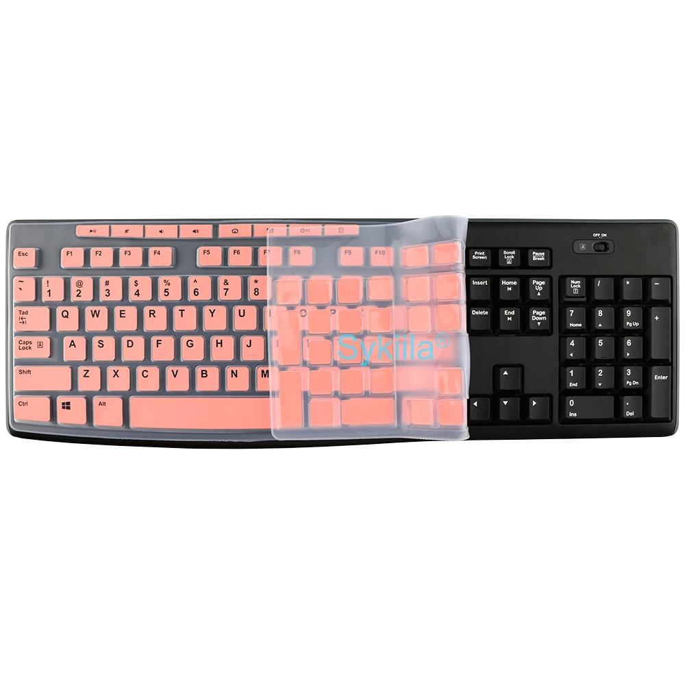 Keyboard Cover for Logitech K200 MK200 K260 MK260 K270 MK270 K275 MK275 K295 MK295 Wired Black Silicone Protector Skin Case Film