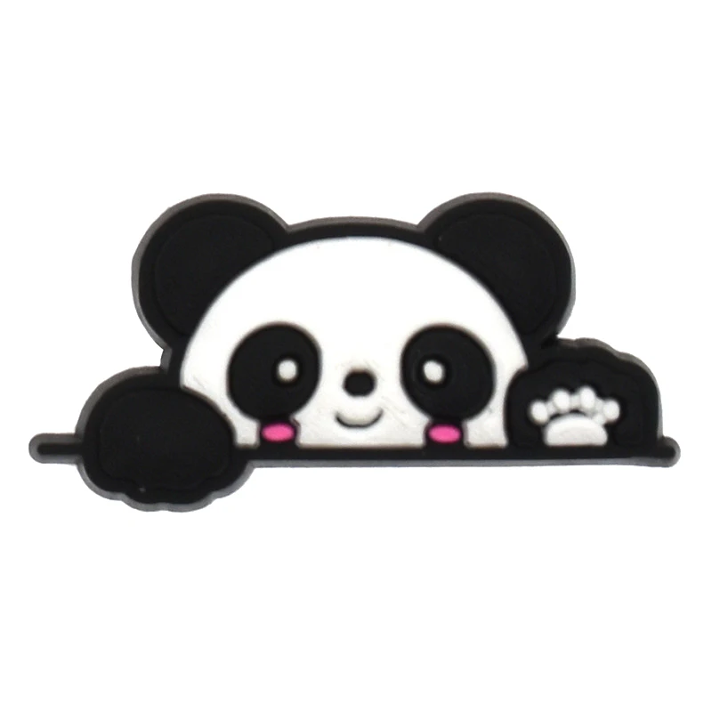 Panda encantos sapato para crocs, sandálias, pinos de decoração, jeans tamancos, fivela, favores das crianças, menino e menina