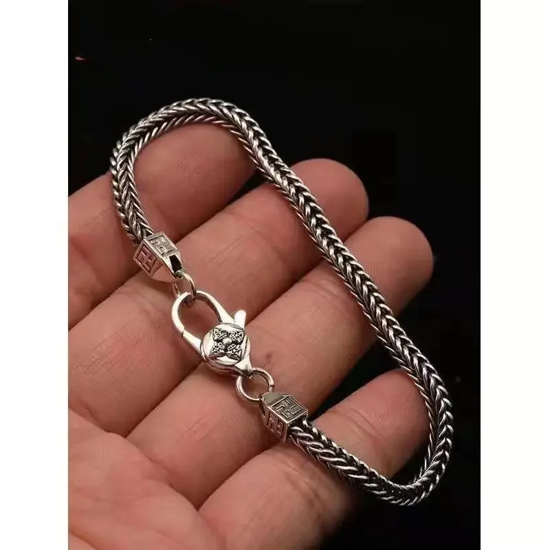 Retro Punk Keel Chain Bracelet Stainless Steel Silver Color Fashion Personality Cool hip-hop Rock Jewelry Gift For Men Women