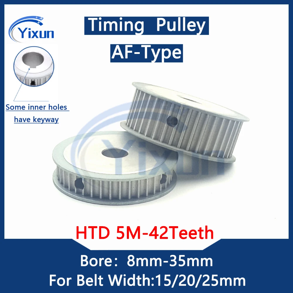 

HTD 5M Timing Pulley 42 Teeth Bore 8mm-35mm For Belt Width 15mm-25mm HTD 5M 42Teeth Keyway Synchronous Wheel 5M Drive Belt Gear