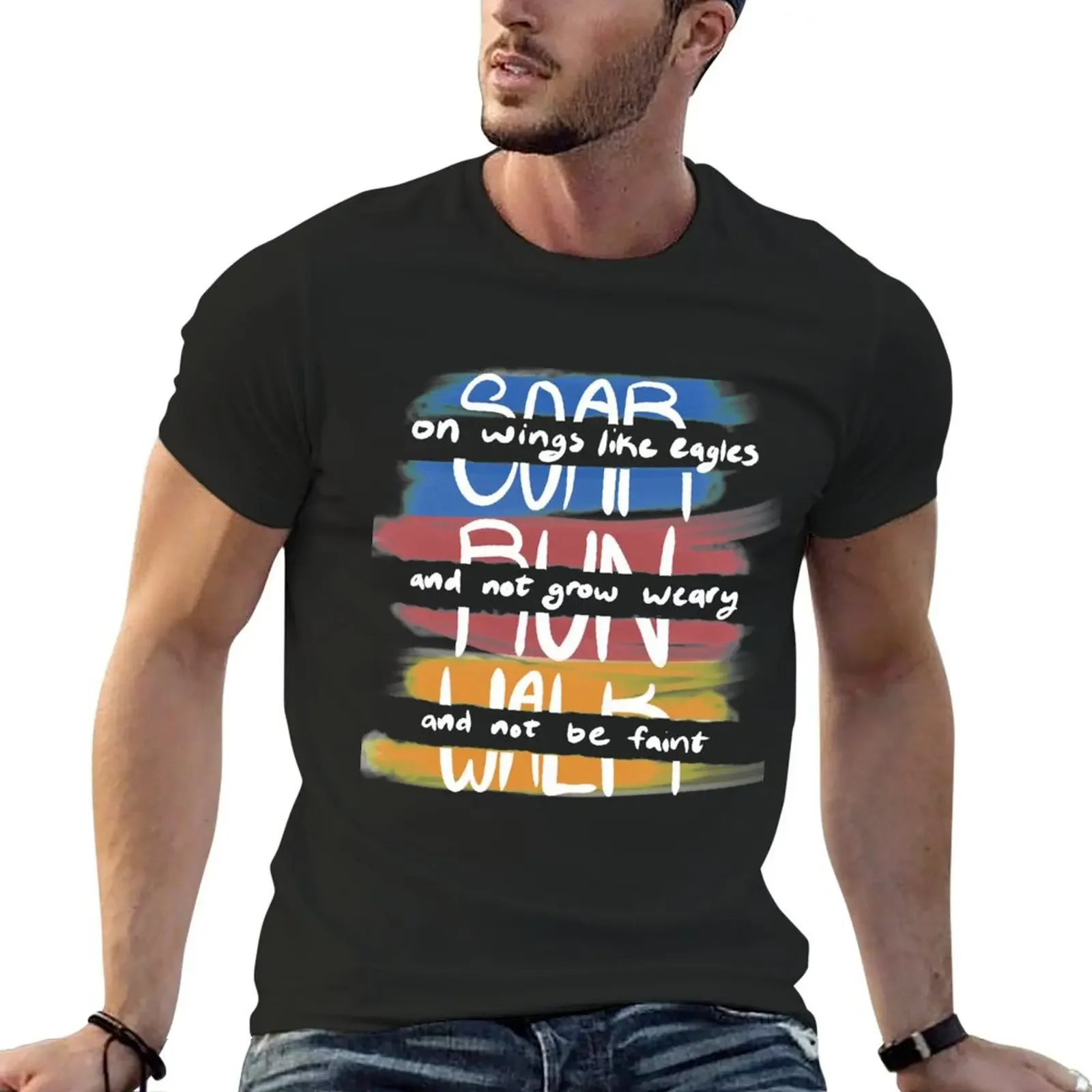 Isaiah 40:31 - Soar, Run, Walk T-Shirt tops quick-drying Blouse korean fashion mens t shirts