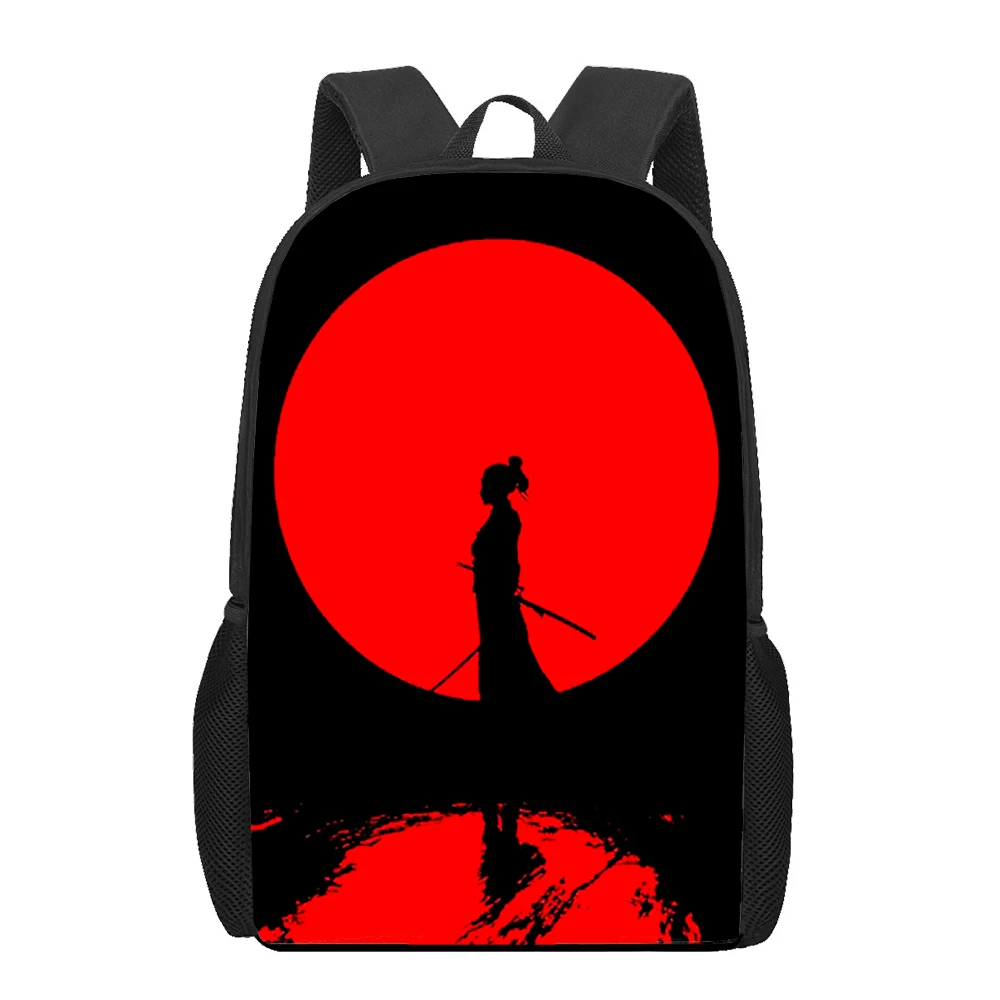 Mochila japonesa com estampa samurai, mochila escolar para meninas e meninos adolescentes, mochila infantil, mochila de ombro, casual