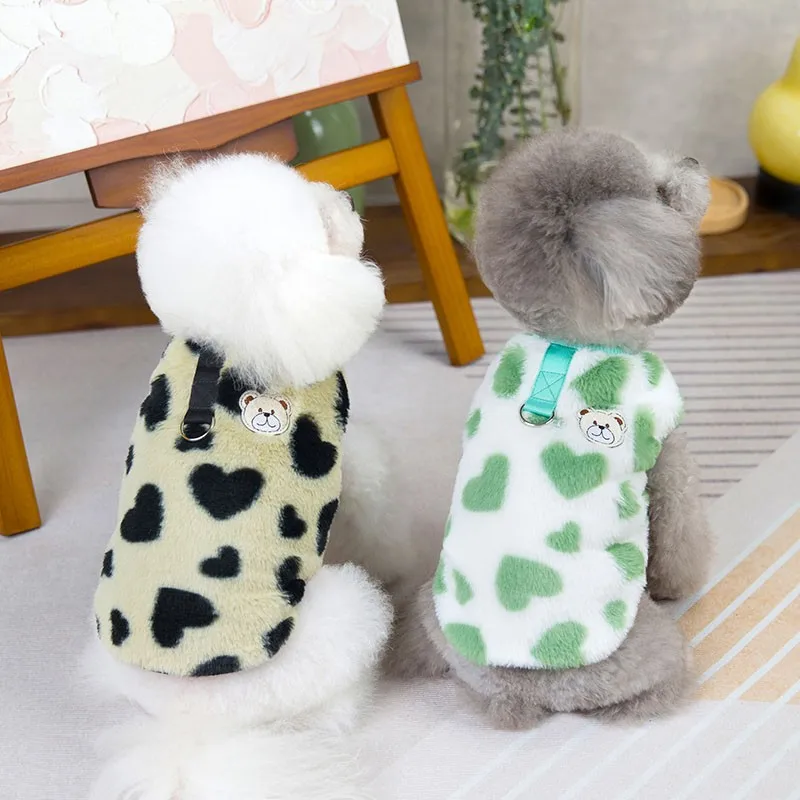 

Love Poin Dog Sweater Winter Pet Dog Clothes Fleece Warming Dog Vests For Small Medium Dogs Costumes Puppy Clothing Cat Perro