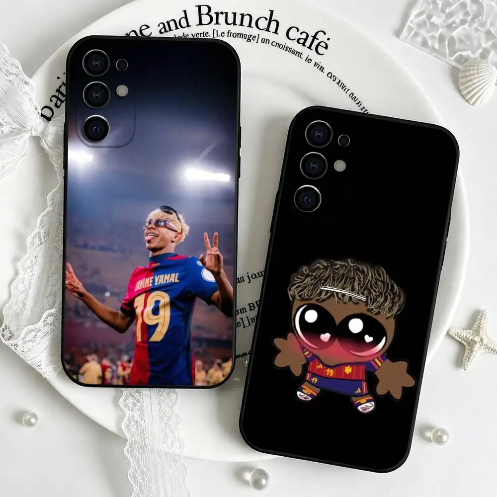 Football superstar Lamine Yamal Phone Case For Samsung S25,S24,S21,S22,S23,S30,Ultra,S20,Plus,Fe,Lite,Note,10,Black Cover
