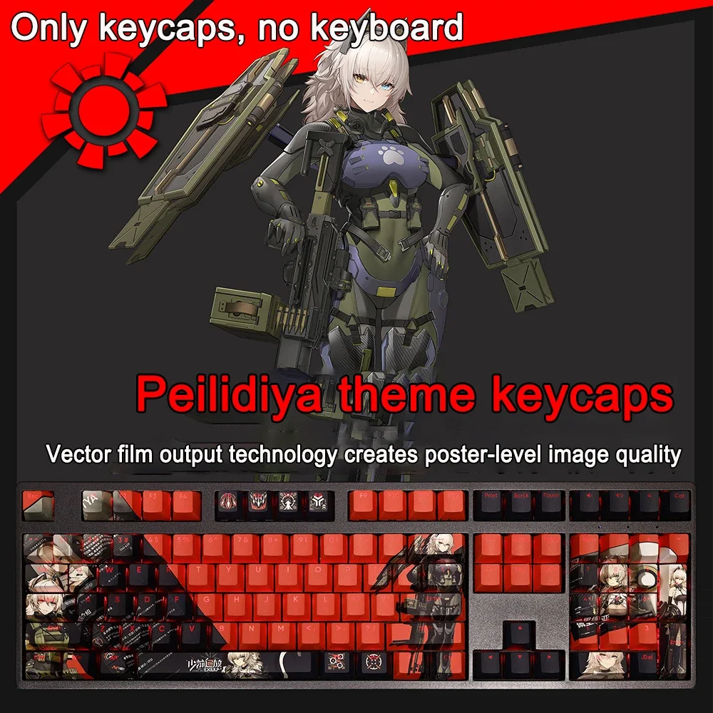 Girls Frontline Tastenkappen, alle Charaktere, HK416 Tastenkappen, PBT, Cherry, Hintergrundbeleuchtung, DIY-Tastenkappen, Anime-Tastenkappen für ANSI 61 87 104 108 Layout – Detail 25
