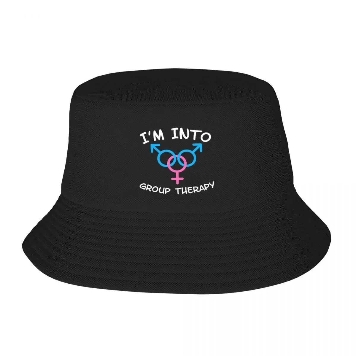 I'm In To Group Therapy MFM Threesome - Swinger Lifestyle for dark colors Bucket Hat Beach Sunhat Dropshipping Mens Women's