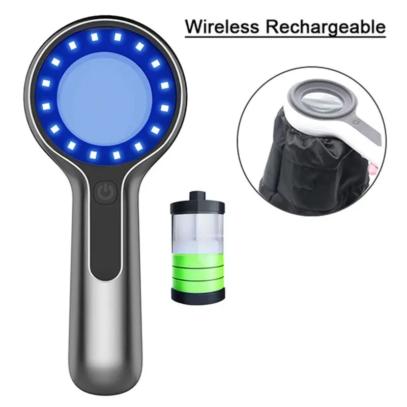 【PLAISIR】2X Woods Lamp Skin Analyzer Skin UV Magnifying For Beauty Facial Testing Wood Lamp Light For Skin Care Analysis Testing