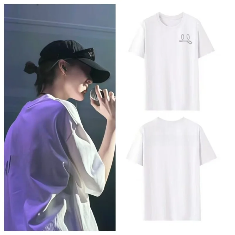 European Size Cotton T-Shirt New Secret LingOrm Orm Kornnaphat Same Casual Style Short Sleeve Printed Women's Top