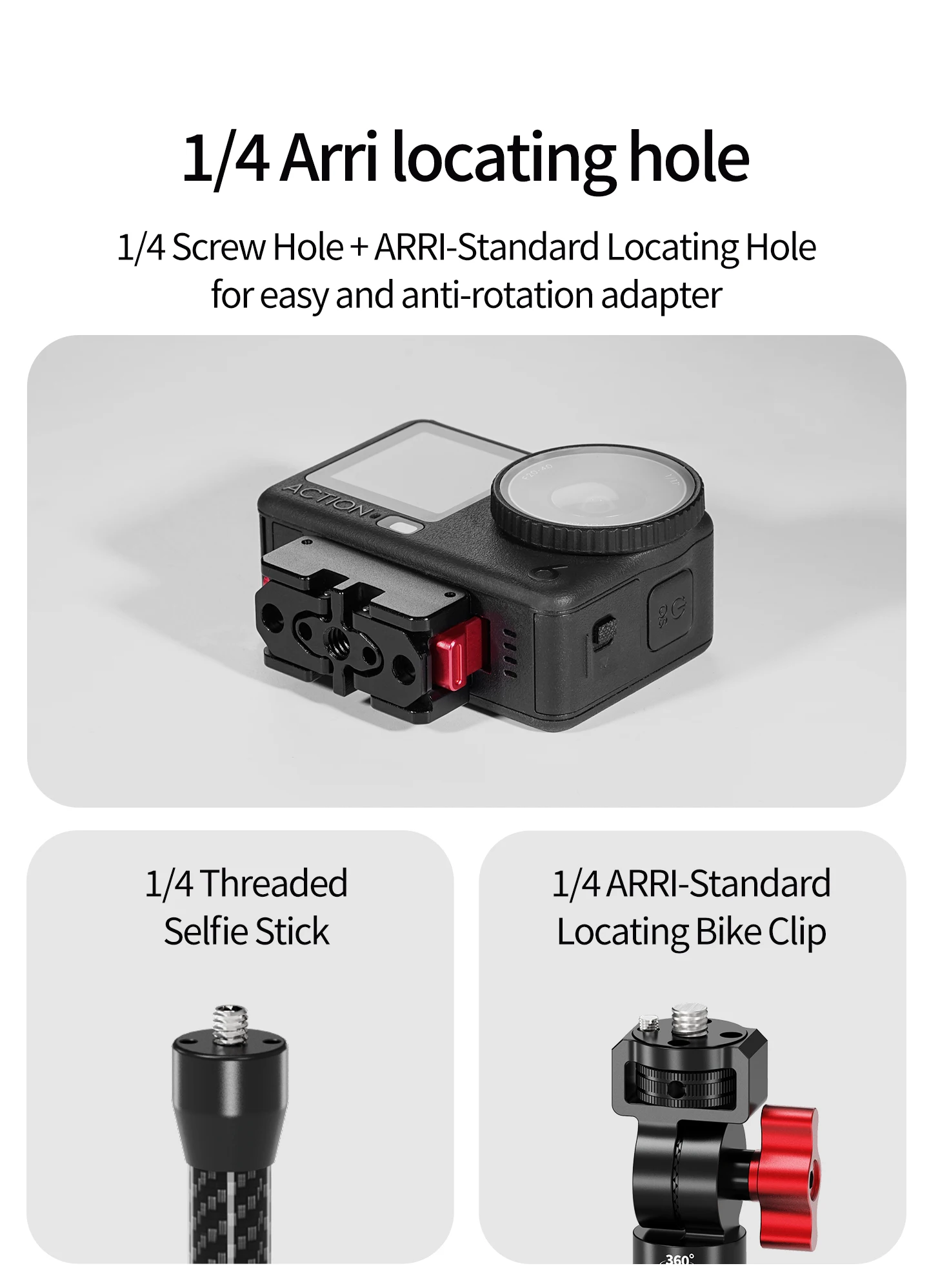Magnetische Schnellverschluss-Klapphalterung mit zwei Klauen/1-Zoll-Kugelkopfadapterhalterung für DJI Osmo Action 6/Osmo Nano Kamera-Zubehör – Detail 4