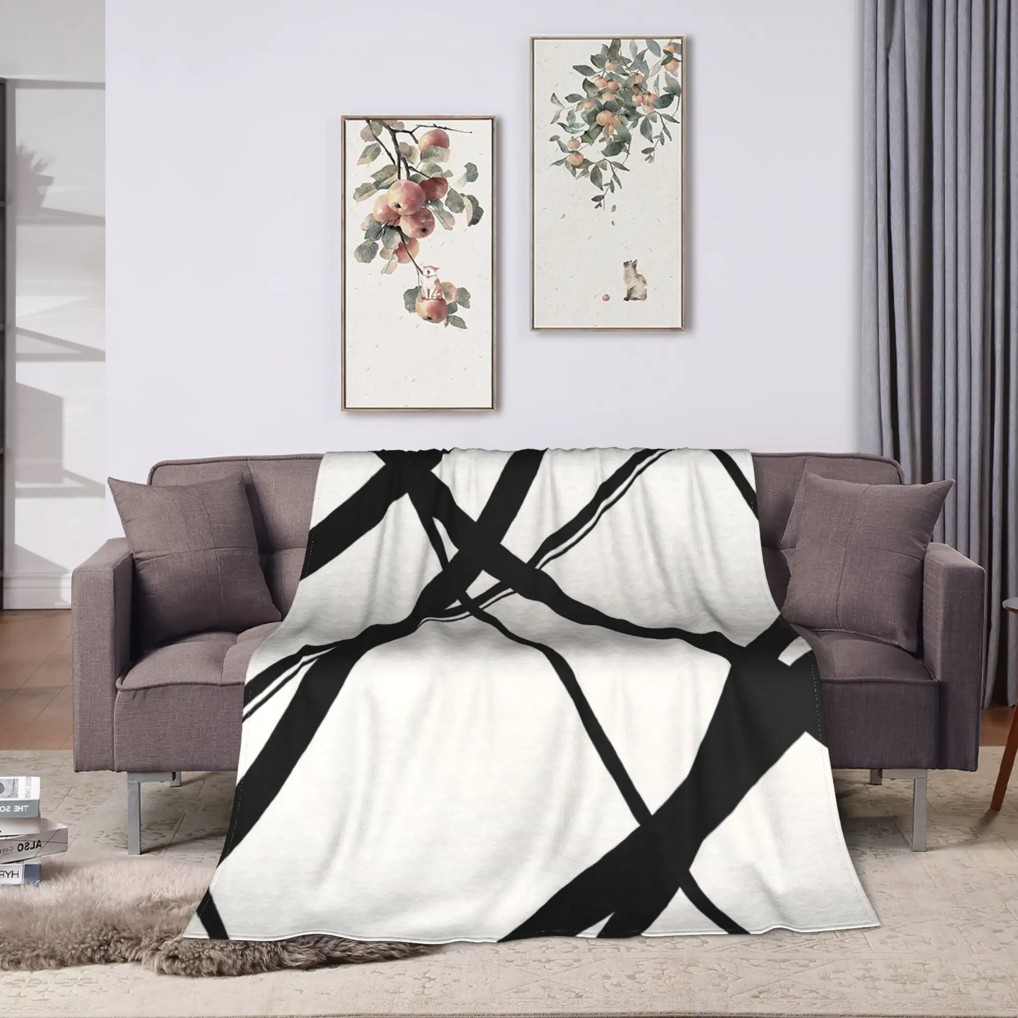 Van Halen Band Tribute Line Throw Blanket Warm Casual Blanket  For Home Decor Picnic Flannel Bedspread Bed Cover