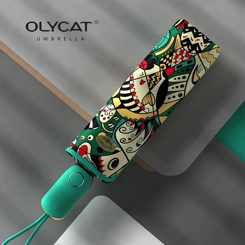 OLYCAT New Luxury Umbrella Woman Summer UV Parasol Umbrella Windproof Strong Flat Foldable Automatic Umbrella