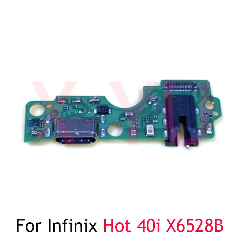 

For Infinix Hot 40i 40 Pro X6528B X6528 X6836 X6837 USB Charging Connector Plug Board Charging Flex Cable