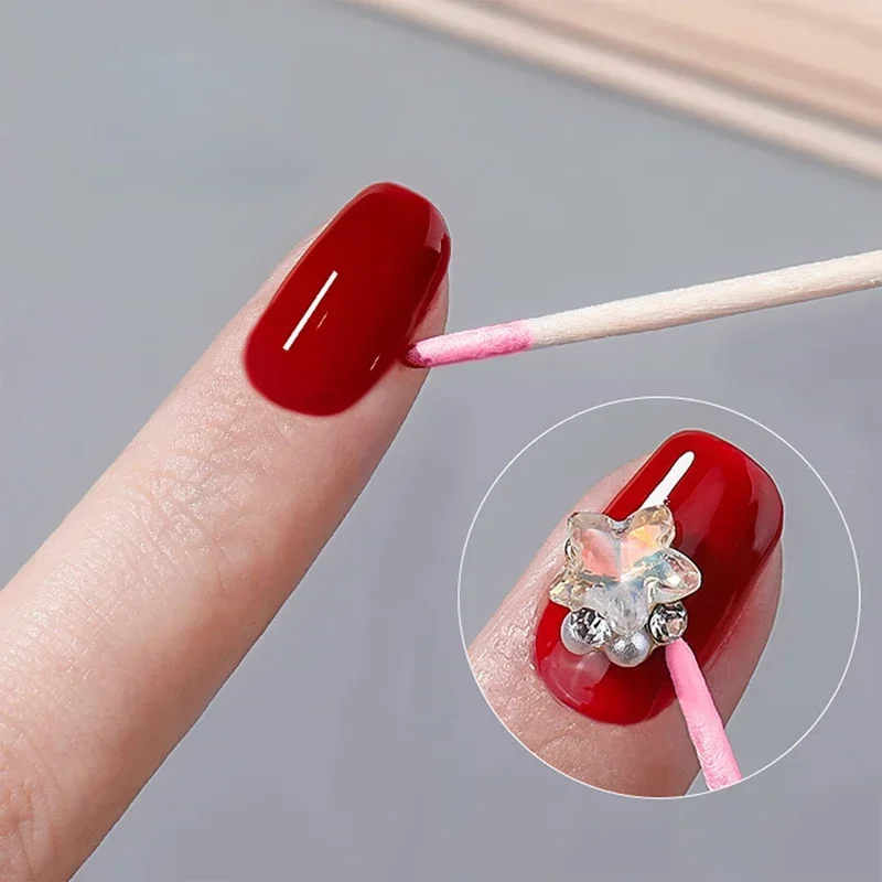 500-100 PC เล็บไม้ผ้าฝ้าย Swab ทําความสะอาด Sticks Bud เคล็ดลับแต่งหน้าขนตาเล็บรายละเอียด Corrector เล็บ Remover เครื่องมือศิลปะ