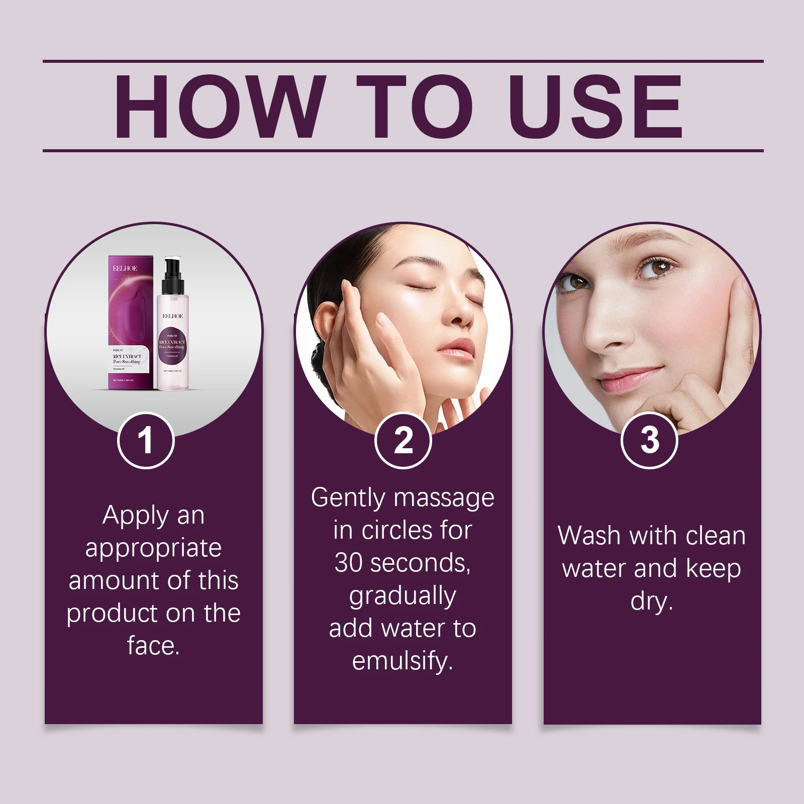 EELHOE Make-up-Entferner-Öl, sanft im Gesicht, Augen, Lippen, leicht zu emulgieren, erfrischend, sauber, nicht straffen, befeuchtet die Haut, bleibt weich