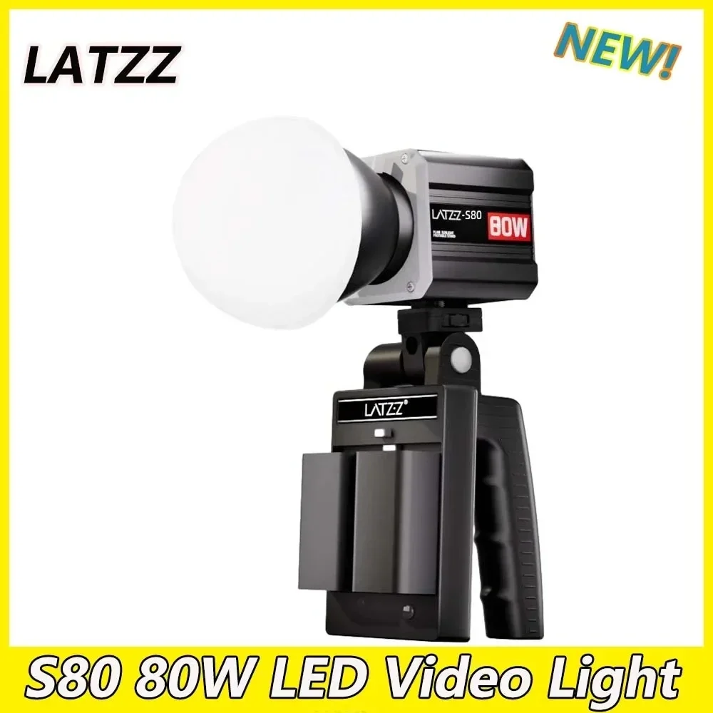2026 LATZZ S80 LED Video Light 80W COB Photography Light Bi-Color 2800K-6800K 9 FX Special Effects Fan Fill Light For Live Strea