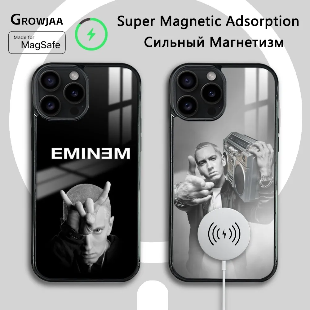 

Hot Rapper E-Eminem Phone Case For iPhone 16 15 14 13 12 11 Pro Max Plus Mini Magsafe Mirror Wireless Magnetic Cover