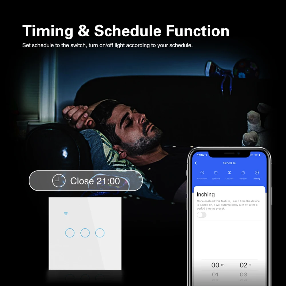 TUYA Smart Life Dual 2way Wifi Switch مفاتيح تعمل باللمس التحكم الصوتي لممرات السلالم مصابيح Tuya Alexa App التحكم