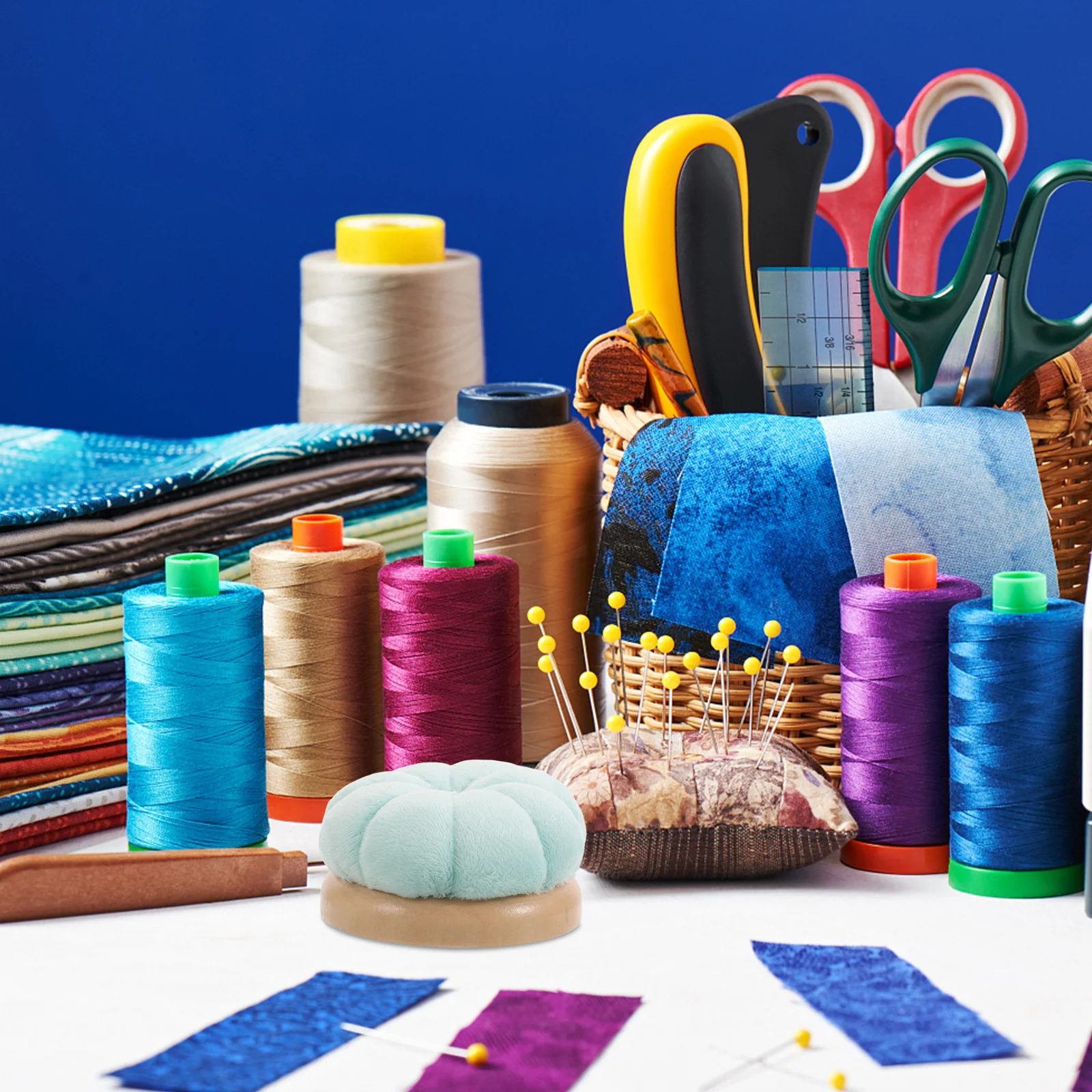 

2Pcs Sewing Needle Cushion Pumpkin Shape Pin Holder Portable Sewing Pin Organizer Needle Holder for Embroidery Travel Home