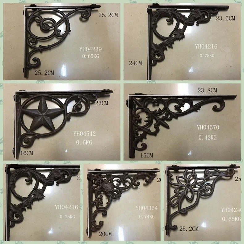 Retro Cast Iron Right Angle Support Bracket Triangular Shelf Bracket Kitchen Storage Rack Angle Bracket